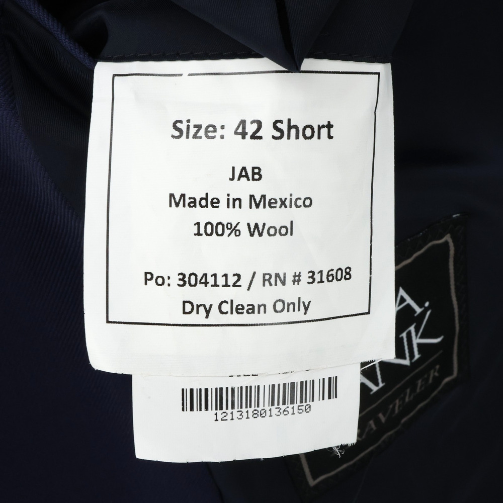 Jos A Bank Traveler Sport Coat Mens 42S Blue Wool Lined Blazer Jacket Preppy - Picture 4 of 16